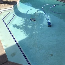 Pool with new sweeper. NICE!