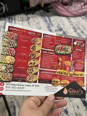 Menu photo 1 Shahs Yonkers Yonkers, NY Menu photo 1 Shahs Yonkers Yonkers, NY