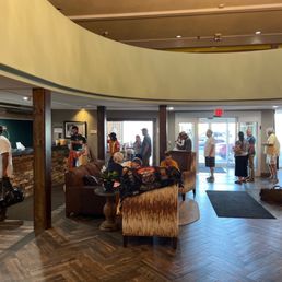 One person working front desk. Unreal.