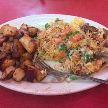 The Diner - Mexi Scram with sausage & potatoes - Diners Near Me - Norman, Oklahoma The Diner - Mexi Scram with sausage & potatoes - Diners Near Me - Norman, Oklahoma