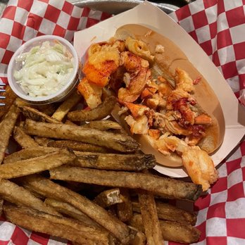 Point Lobster Bar & Grill - Hot lobster roll with fries - Seafood Near Me - Point Pleasant Beach, New Jersey