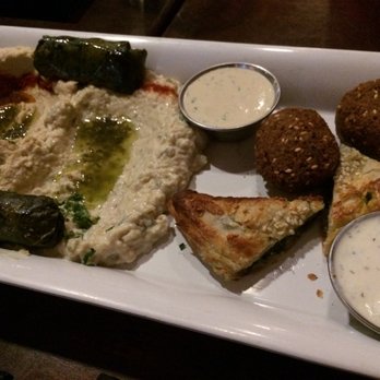 Mozaic - Mezza platter for 2-- great dips and big enough for a meal! Spanikopita was sadly soft and a bit bland. - Mediterranean Near Me - Santa Cruz, California Mozaic - Mezza platter for 2-- great dips and big enough for a meal! Spanikopita was sadly soft and a bit bland. - Mediterranean Near Me - Santa Cruz, California
