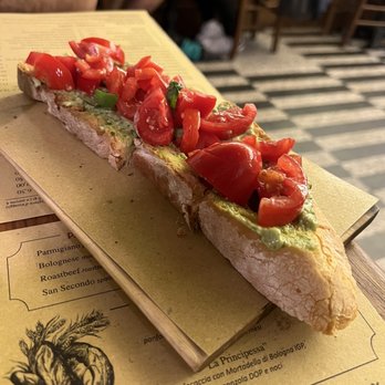 Salsamenteria di Parma - Bruschetta cherry tomatoes and pesto - Emilian Near Me - Milan, Michigan