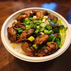 Flame Broiler - Bowl - Chicken, Veggies, green onions & White Rice
