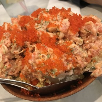 Sushi Miyagi - Crispy Spicy Salmon Salad - lots of spicy mayo but soooo good ($25) - Sushi Bars Near Me - Houston, Texas Sushi Miyagi - Crispy Spicy Salmon Salad - lots of spicy mayo but soooo good ($25) - Sushi Bars Near Me - Houston, Texas