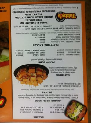 Menu photo 1 Tubby's Redford, MI
