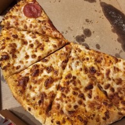 Suppose to be thin crust, sauce, ex cheese, ex mushrooms, ex GP & pepperoni. This is what I received. Dried & a total of 6 pepperoni WORST