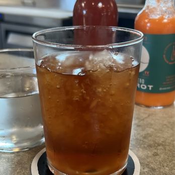 Hook Fish at Proof Lab Beer Garden - Iced tea - Seafood Near Me - Mill Valley, California