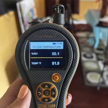 Drip Ninjas - This Hygrometer allows us to take readings to determine humidity and temperature and rate of evaporation which are essential for any project - Damage Restoration Near Me