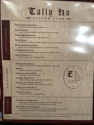 Menu photo 2 Tally Ho Supper Club Hayward, WI