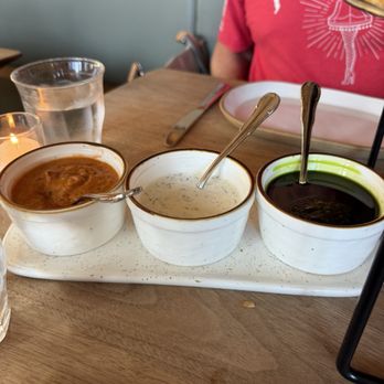 Rosie Cannonball - Dipping sauces! Get all three! - Modern European Near Me - Houston, Texas Rosie Cannonball - Dipping sauces! Get all three! - Modern European Near Me - Houston, Texas