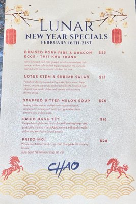 Menu photo 6 Chao Honolulu, HI