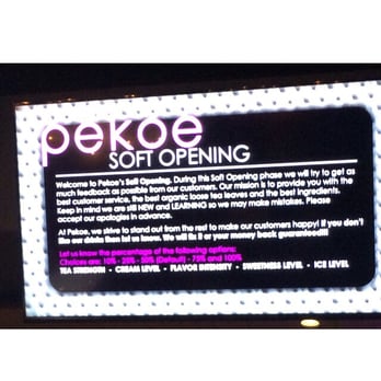 Pekoe - Soft Opening Sign - Coffee & Tea Near Me - San Jose, California Pekoe - Soft Opening Sign - Coffee & Tea Near Me - San Jose, California