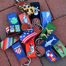 The Front Porch - Smathers & Branson Key Fobs - Needlepoint done in Vietnam.