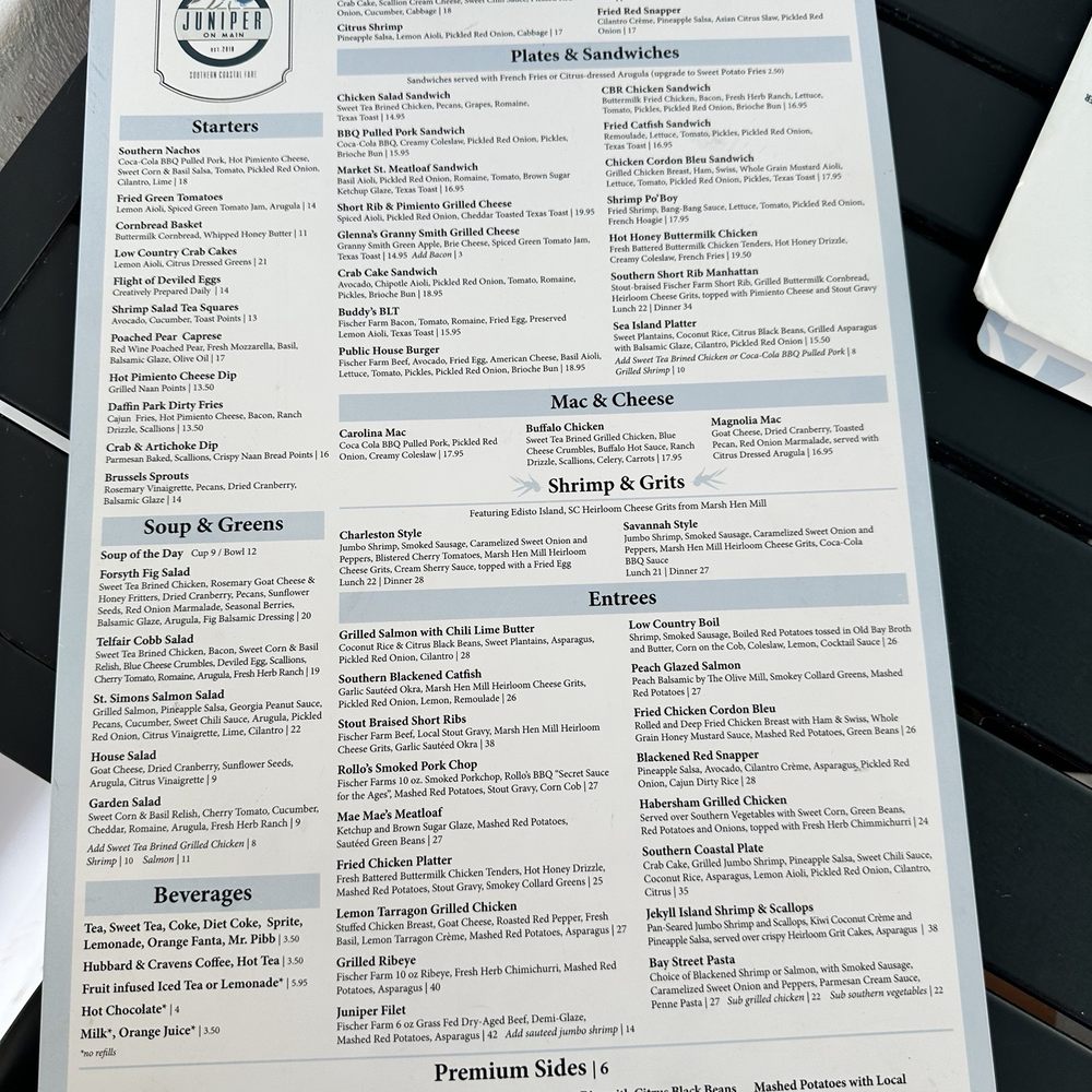 Juniper on Main - Menu - Southern Near Me - Carmel, Indiana Juniper on Main - Menu - Southern Near Me - Carmel, Indiana