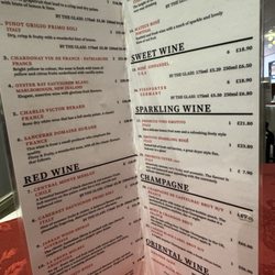 Empire Restaurant - Drinks menu