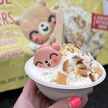 Baonanas - Lychee-Rose with Bao Bear Macaron - Desserts Near Me - Jersey City, New Jersey Baonanas - Lychee-Rose with Bao Bear Macaron - Desserts Near Me - Jersey City, New Jersey