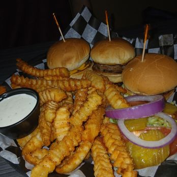 Firehouse Southwest Station - Cheeseburger sliders with fries - American Near Me - Bakersfield, California Firehouse Southwest Station - Cheeseburger sliders with fries - American Near Me - Bakersfield, California