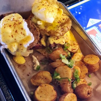 Biscuits and Bourbon - Pork Belly Benedict - New American Near Me - Henderson, Nevada Biscuits and Bourbon - Pork Belly Benedict - New American Near Me - Henderson, Nevada