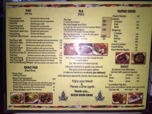Menu photo 7 Siam House Angeles, PAM