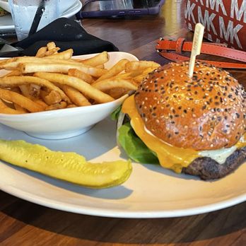 Yard House - Classic Burger - Wanted Fries with No Salt - Had Salt Anyway - New American Near Me - San Antonio, Texas