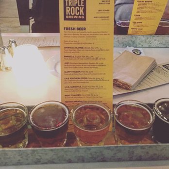 Triple rock - Five flights. 5.5 oz pours for $8. What a deal. Some bold IPA's - Burgers Near Me - Berkeley, California Triple rock - Five flights. 5.5 oz pours for $8. What a deal. Some bold IPA's - Burgers Near Me - Berkeley, California