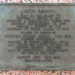 Stephen Fuller Austin Monument - commemorative plague