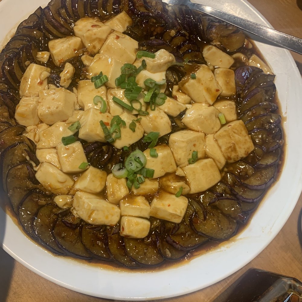 Peter Chang - 49. Dragon Eggplant with Spicy Garlic Sauce with soft tofu ... yummy. - Szechuan Near Me - Stamford, Connecticut Peter Chang - 49. Dragon Eggplant with Spicy Garlic Sauce with soft tofu ... yummy. - Szechuan Near Me - Stamford, Connecticut