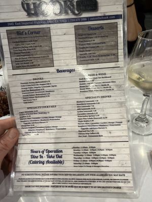 Menu photo 5 On The Hook Brea, CA