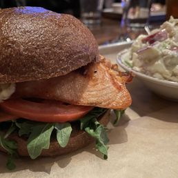 Salmon Sandwich with Napa Slaw