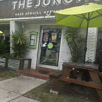 The Junction Kitchen - Front of the building. The front door is cracked significantly on the bottom and taped up  Hopefully they can get it fixed soon. - Breakfast & Brunch Near Me - North Charleston, South Carolina