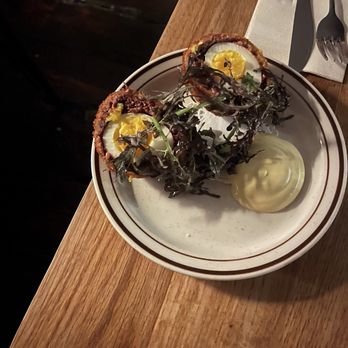 Layla - Scotch egg (from 09.10.26 pop-up menu) - Cocktail Bars Near Me - Brooklyn, New York Layla - Scotch egg (from 09.10.26 pop-up menu) - Cocktail Bars Near Me - Brooklyn, New York