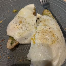 Avocado toast with eggs.