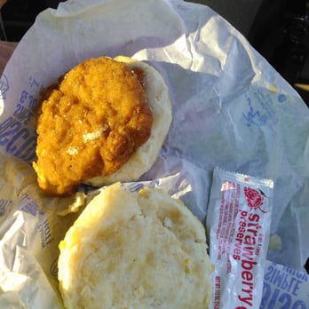 McDonald's - PREMIUM Chicken Biscuit? I don't think.The Biscuit dry crumbled all inside my car and look at the size of the patty what is that - Fast Food Near Me - Biloxi, Mississippi