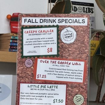 Little Lunch Coffee - Fall drink specials - Cafes Near Me - Venice, California Little Lunch Coffee - Fall drink specials - Cafes Near Me - Venice, California