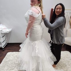 Brides By Jessa - Miriam helping me with a mermaid style dress.