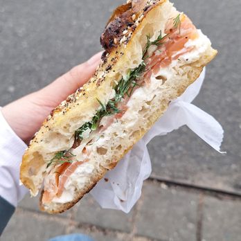 Radio Bakery - smoked salmon focaccia sandwich - Bakeries Near Me - Brooklyn, New York Radio Bakery - smoked salmon focaccia sandwich - Bakeries Near Me - Brooklyn, New York