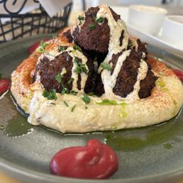 Falafel on Hummus Falafel on Hummus