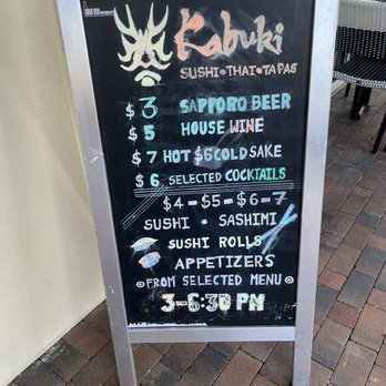 Kabuki - Specials board. - Sushi Bars Near Me - Wellington, Florida