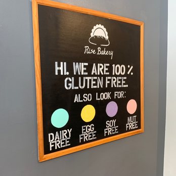 Rise Bakery - a blackboard with a list of gluten free items - Bakeries Near Me - Washington, DC, District of Columbia Rise Bakery - a blackboard with a list of gluten free items - Bakeries Near Me - Washington, DC, District of Columbia