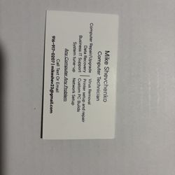 Shevco Repair - His business card