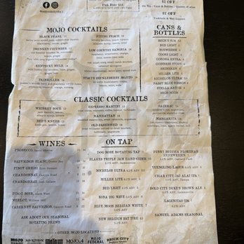 Mojo Old City BBQ - Some cocktails - Barbeque Near Me - St. Augustine, Florida