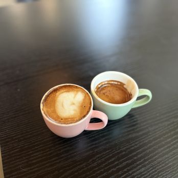 Rooted Coffee - Oat milk macchiato and espresso - Coffee & Tea Near Me - Walnut Creek, California