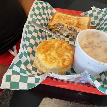 Wally Hatchet’s - Country fried steak biscuit - Comfort Food Near Me - Memphis, Tennessee