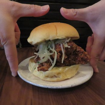 Little Donkey - Pickle Brine Fried Chicken Sandwich $11 - Little Donkey 9/2016 - Tapas/Small Plates Near Me - Cambridge, Massachusetts