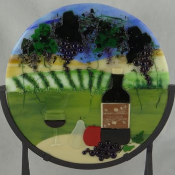 LightGarden Glass Art - "Carrara Cellars" Fused glass. Stand is included - Art Galleries Near Me - Medford, Oregon LightGarden Glass Art - "Carrara Cellars" Fused glass. Stand is included - Art Galleries Near Me - Medford, Oregon