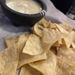 Melted Queso Dip and Chips