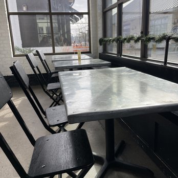 Butcher & Brew - Industrial type tables - American Near Me - Alpharetta, Georgia Butcher & Brew - Industrial type tables - American Near Me - Alpharetta, Georgia