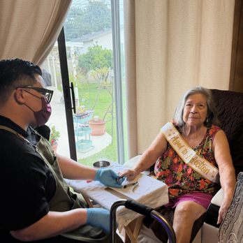 Onyx Nail Lounge - Celebrating her 95th birthday with a at home manicure by Tin. - Nail Salons Near Me - Whittier, California Onyx Nail Lounge - Celebrating her 95th birthday with a at home manicure by Tin. - Nail Salons Near Me - Whittier, California