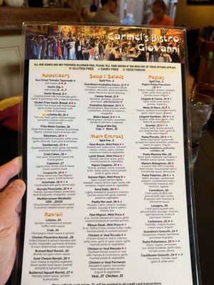 Menu photo 3 Carmel's Bistro Giovanni Carmel, CA